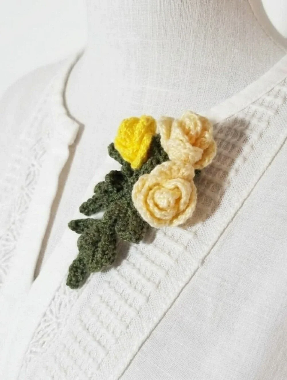 Hand Crafted crochet brooch